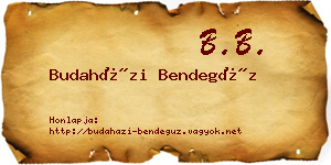 Budaházi Bendegúz névjegykártya